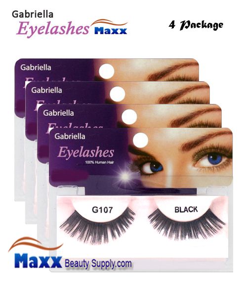 4 Package - Gabriella Eyelashes Strip 100% Human Hair - G107